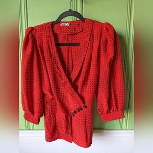 Vintage red top with incredible shoulders